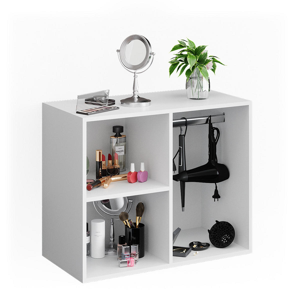 ANSTELLSCHRANK Isabelle Weiß 80.1 x 65 cm - Weiß, Holzwerkstoff (80.1/65/40cm) - Vicco