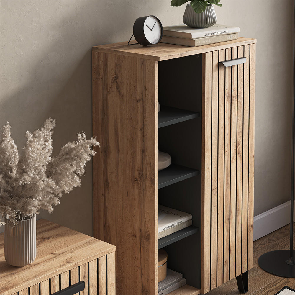 KOMMODE Amber Braun 60.2 x 110 cm mit 1 Tür - Braun, Holzwerkstoff (35/110/60.2cm) - Vicco