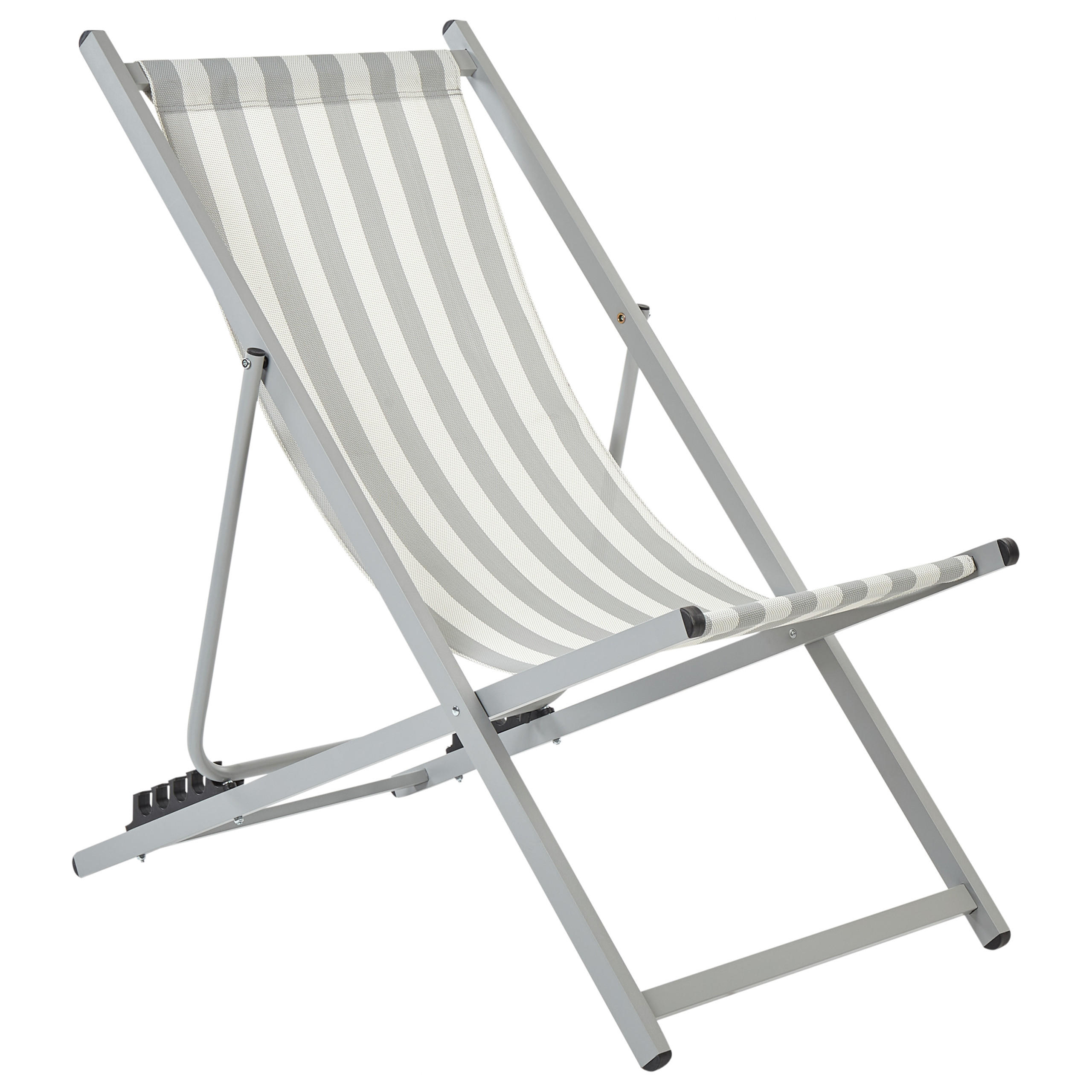 GARTENSTUHL Weiß Locri II - Hellgrau/Weiß, Metall (60/79/95cm) - Beliani