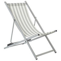 GARTENSTUHL Weiß Locri II - Hellgrau/Weiß, Metall (60/79/95cm) - Beliani