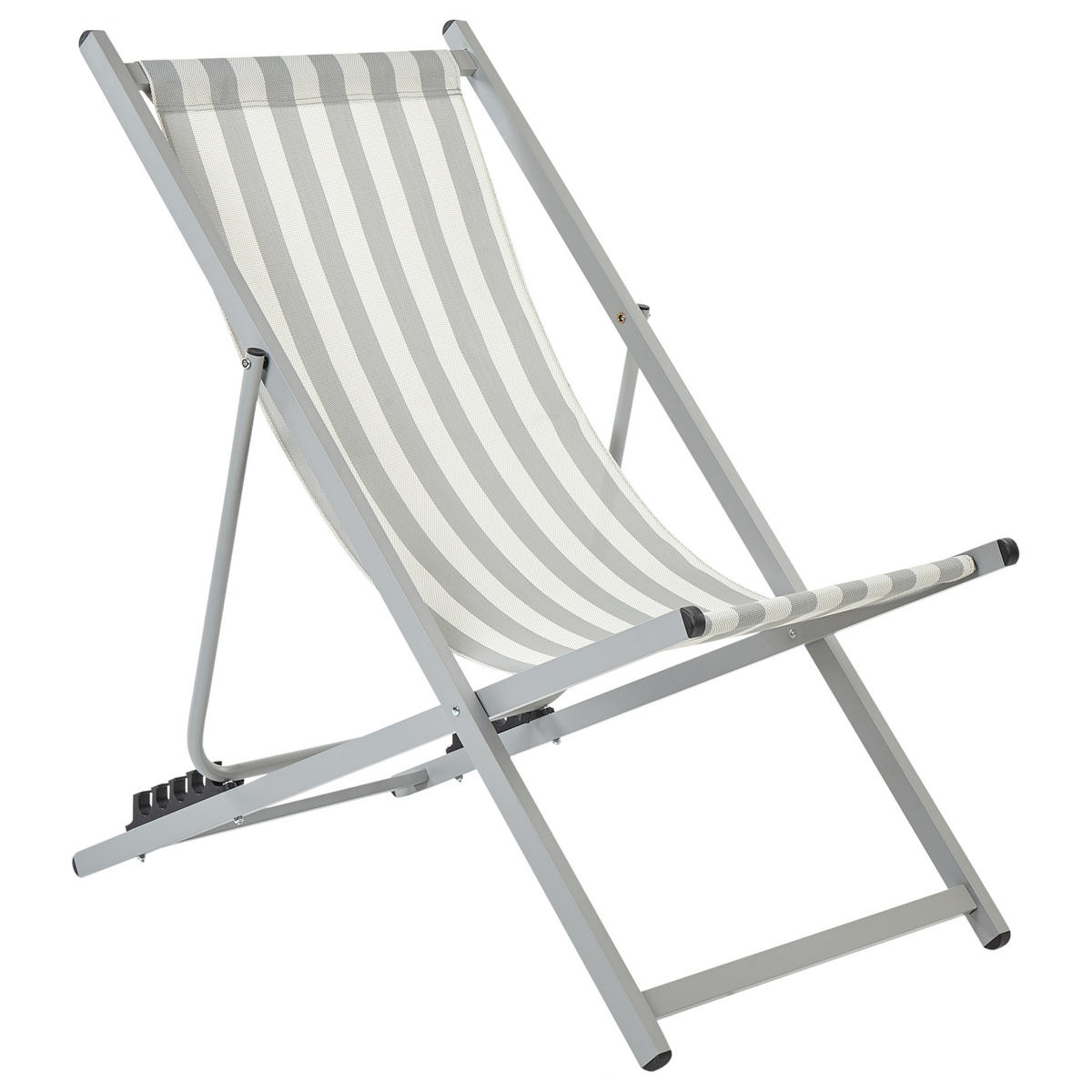 GARTENSTUHL Weiß Locri II - Hellgrau/Weiß, Metall (60/79/95cm) - Beliani