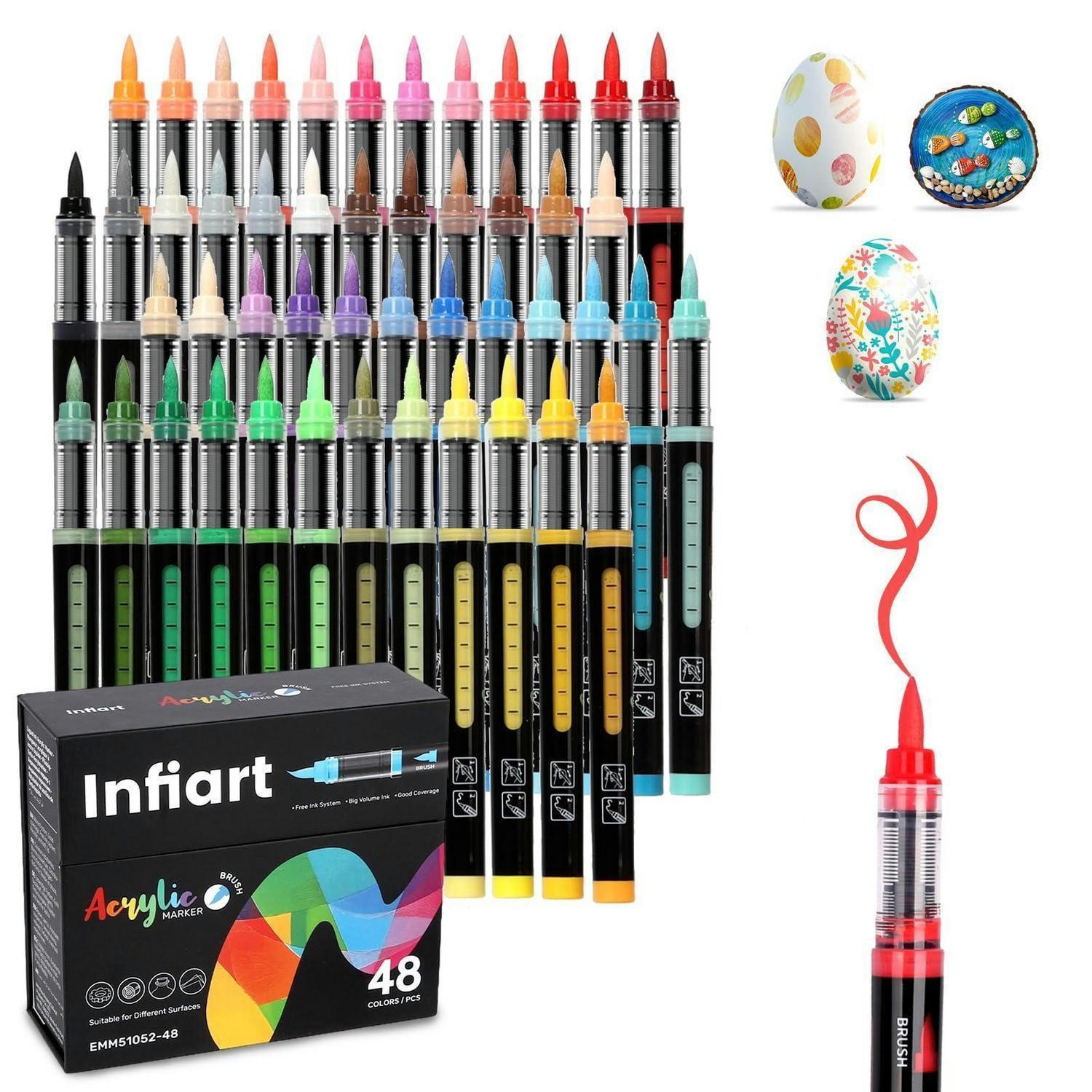 ACRYL Marker Set 48 Farben Pinselspitze - Multicolor, Kunststoff (10/10/15cm)