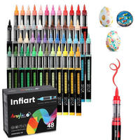 ACRYL Marker Set 48 Farben Pinselspitze - Multicolor, Kunststoff (10/10/15cm)