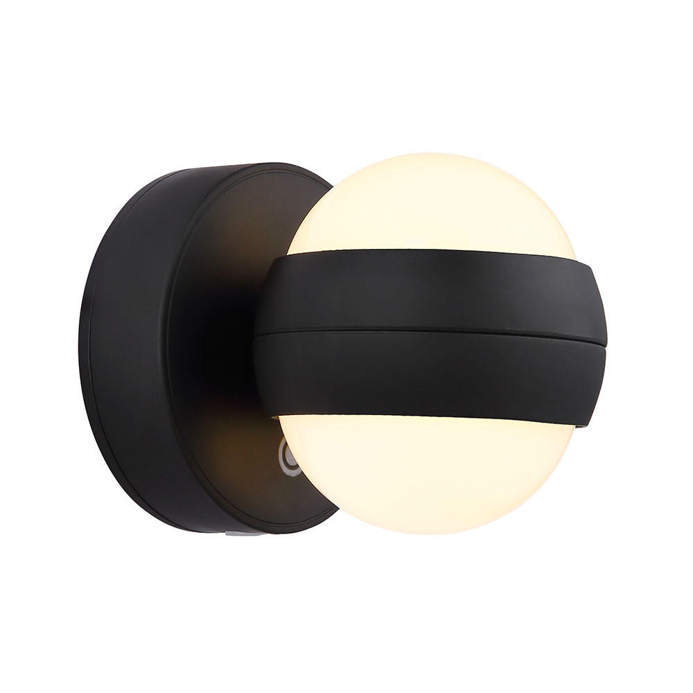 LED WANDLEUCHTE RANDI Schwarz - Schwarz, Kunststoff (12.5/10/10cm) - Globo Lighting
