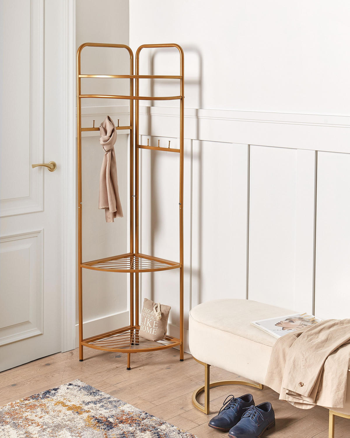 KLEIDERSTÄNDER Metall gold 160 cm Lawton - Goldfarben, Metall (53/160/37cm) - Beliani