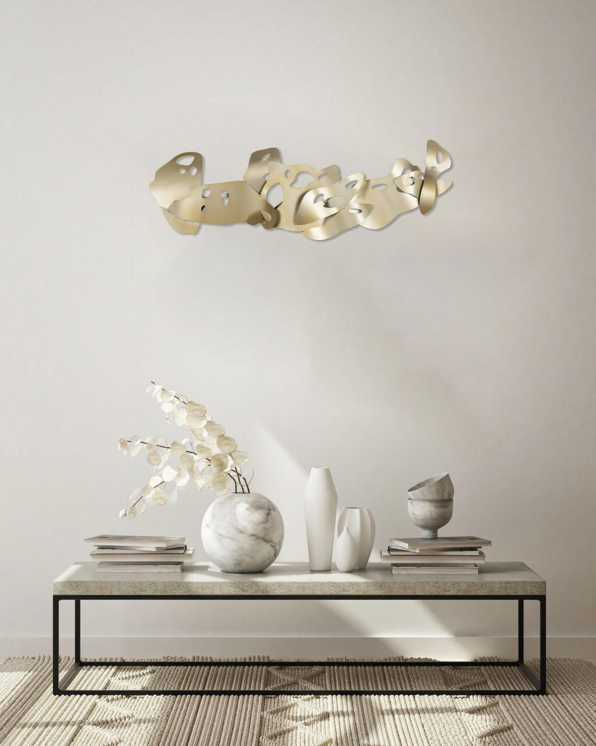 WANDDEKO Silber 120/44 cm - Silberfarben, Metall (3.3/44/5cm) - KUNSTLOFT