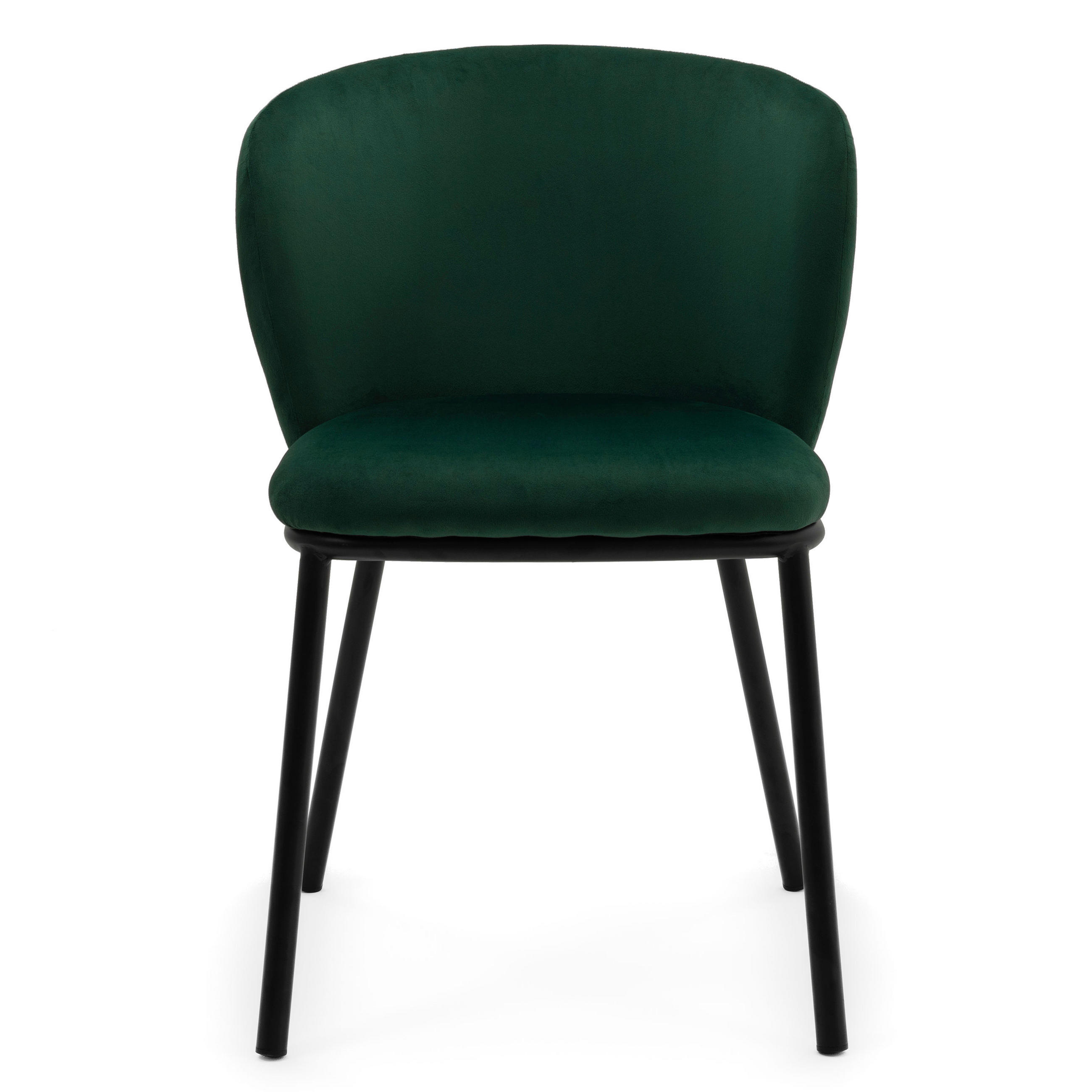 STUHL BARI gepolsterter mit Steppung - grün - Samt Velour - Schwarz/Grün, Textil/Metall (54/81/57cm) - NEW HOME