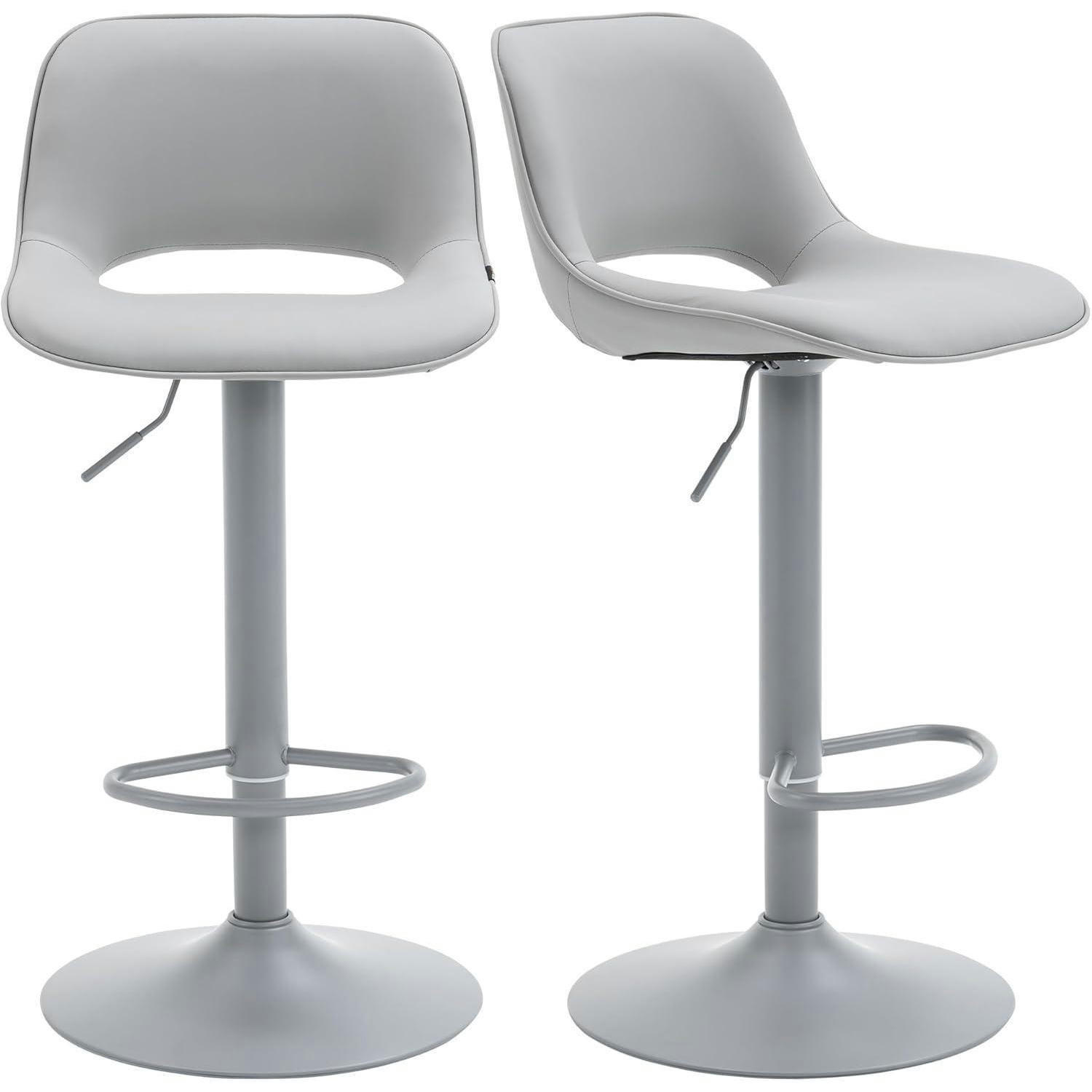 BARHOCKER 2er Set Grau Höhenverstellbar Drehstuhl - Grau, Kunststoff (49/80/44cm)