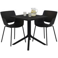 GARTENMÖBEL-SET Hanna 2 Stühle 188x80x80cm Kunststoff Schwarz Balkonset - Schwarz, Kunststoff - DELUKE