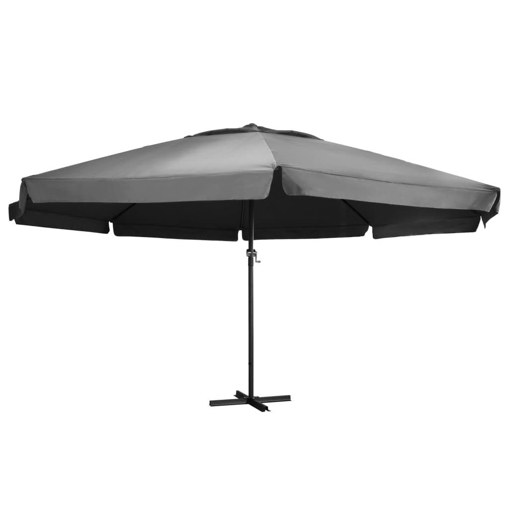 SONNENSCHIRM Mit Aluminium-Mast 600 Cm Anthrazit - Anthrazit, Textil (600/600cm) - vidaXL