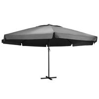 SONNENSCHIRM Mit Aluminium-Mast 600 Cm Anthrazit - Anthrazit, Textil (600/600cm) - vidaXL
