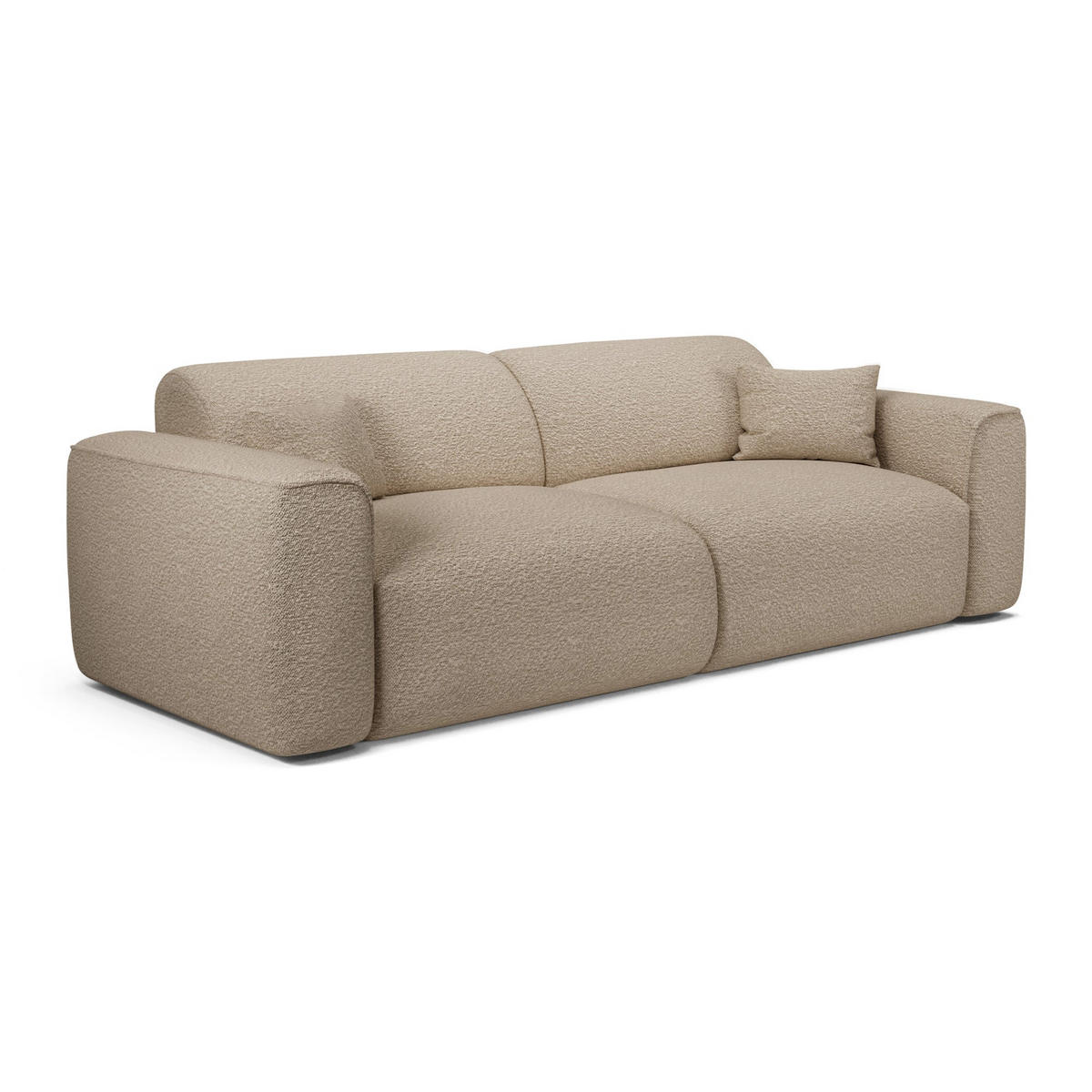 SCHLAFSOFA GERADE Bouclé-Stoff Taupe 240cm - Taupe, Textil (240/73/97cm) - Sia Home