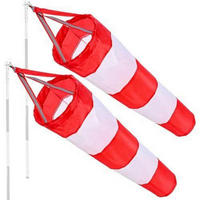 WINDSACK 2-teiliges Set 80 cm rot-weiß - Multicolor, Textil (80/25/12cm)