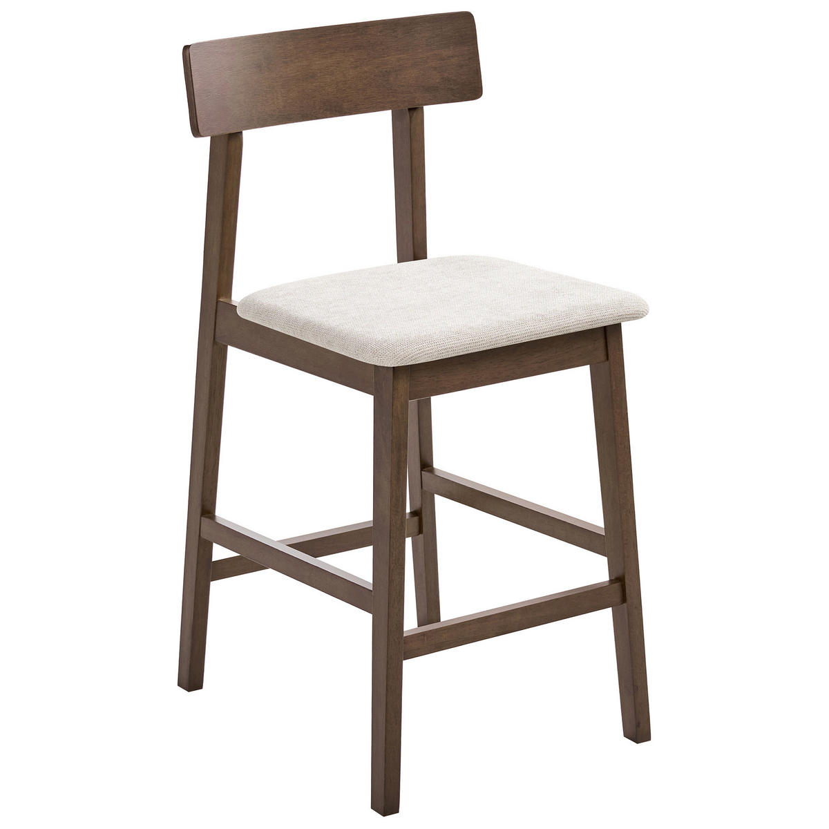 BARSTUHL 2er-Set Holz Dunkelbraun/Taupe Isanti - Dunkelbraun, Holz (44/92/54cm) - Beliani