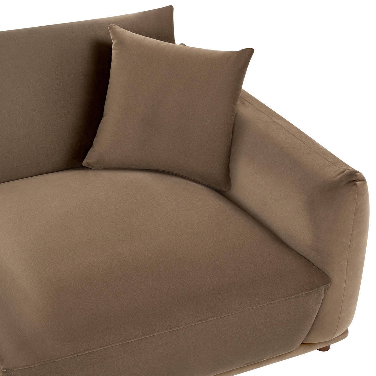 POHOVKA 3-místná Sametová látka Hnědá Jubek - hnědá, textil (214/81/104cm) - Beliani