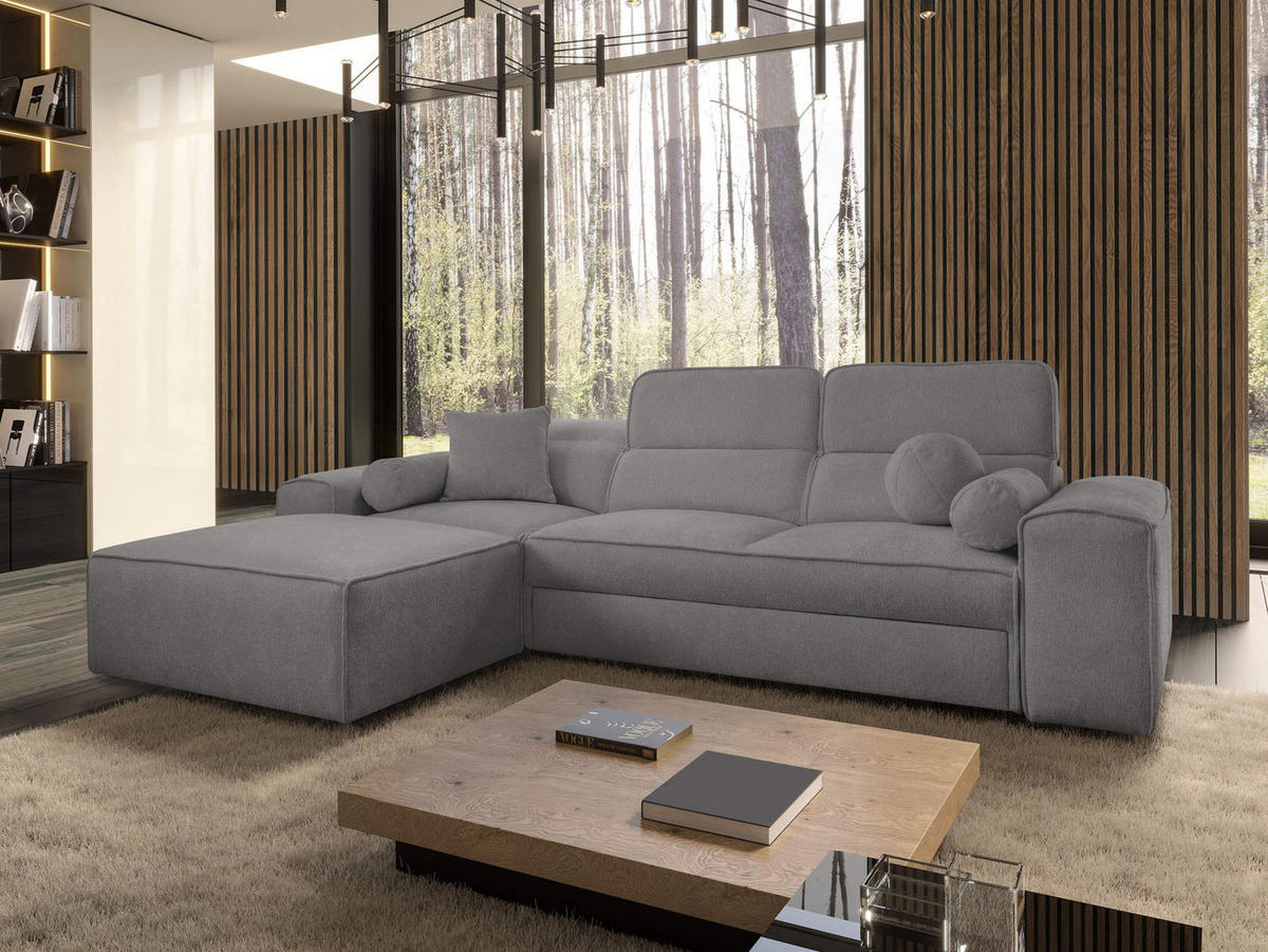 ECKSCHLAFSOFA Vito I, Seite: Links - Dunkelgrau, Holz/Textil (276/187cm) - MIRJAN24