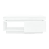 COUCHTISCH Weiß 100/50/40,3 cm mit LED-Beleuchtung - Weiß, Holzwerkstoff (50/100/40.3cm) - PANGIVO