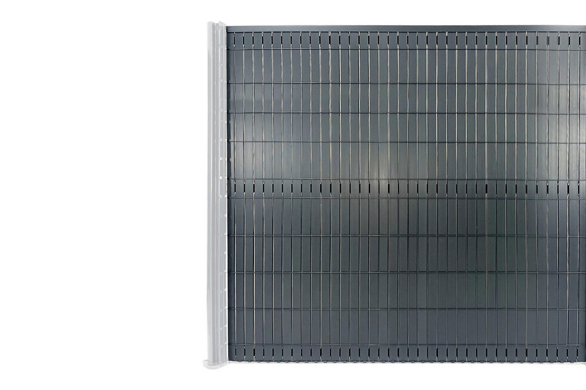PVC-SICHTSCHUTZLAMELLEN-STEIF-SET Cinto grau 6m H.190cm - Mit clips und Endprofil - Grau, Kunststoff (600/193cm) - Casanoov