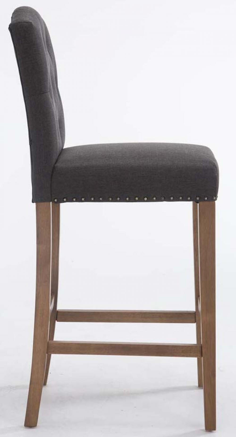 BARHOCKER 2er Set Stoff dunkelgrau - Dunkelgrau/Naturfarben, Holz/Textil (42/113/57cm) - CLP