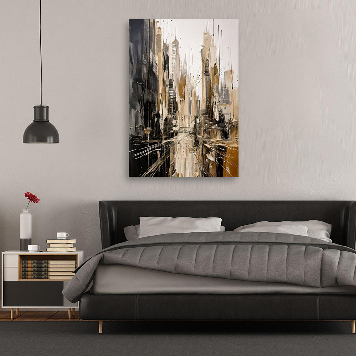 LEINWANDBILD Abstraktion 70x100cm - Beige, Textil (70/100cm) - Feeby