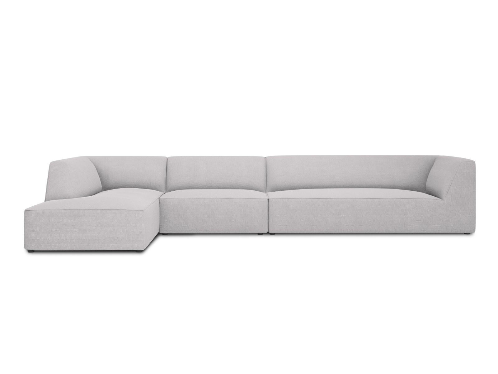 ECKSOFA links Ruby aus strukturiertem Stoff hellgrau 5 Sitzplätze - Hellgrau, Textil (180/366cm) - Micadoni