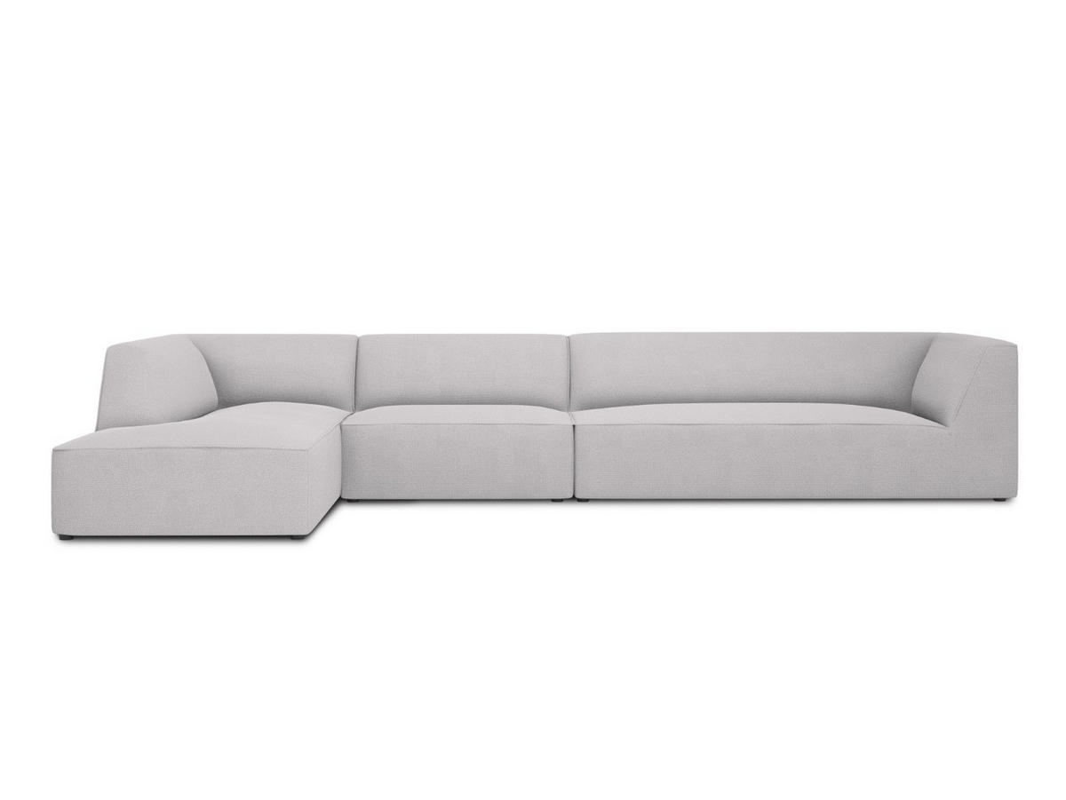 ECKSOFA links Ruby aus strukturiertem Stoff hellgrau 5 Sitzplätze - Hellgrau, Textil (180/366cm) - Micadoni