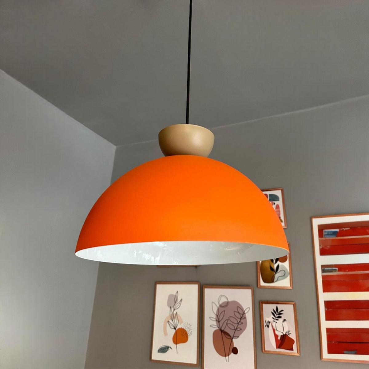 PENDELLEUCHTE BSYimpi - Orange, Metall (30/30/24cm) - Bamyum
