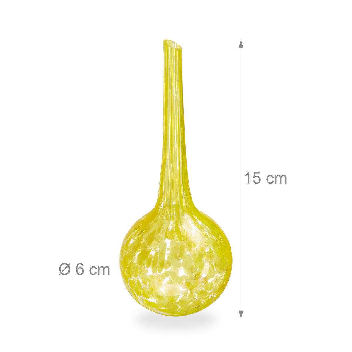 4XBEWÄSSERUNGSKUGEL - Gelb, Glas (6/15/6cm) - Relaxdays