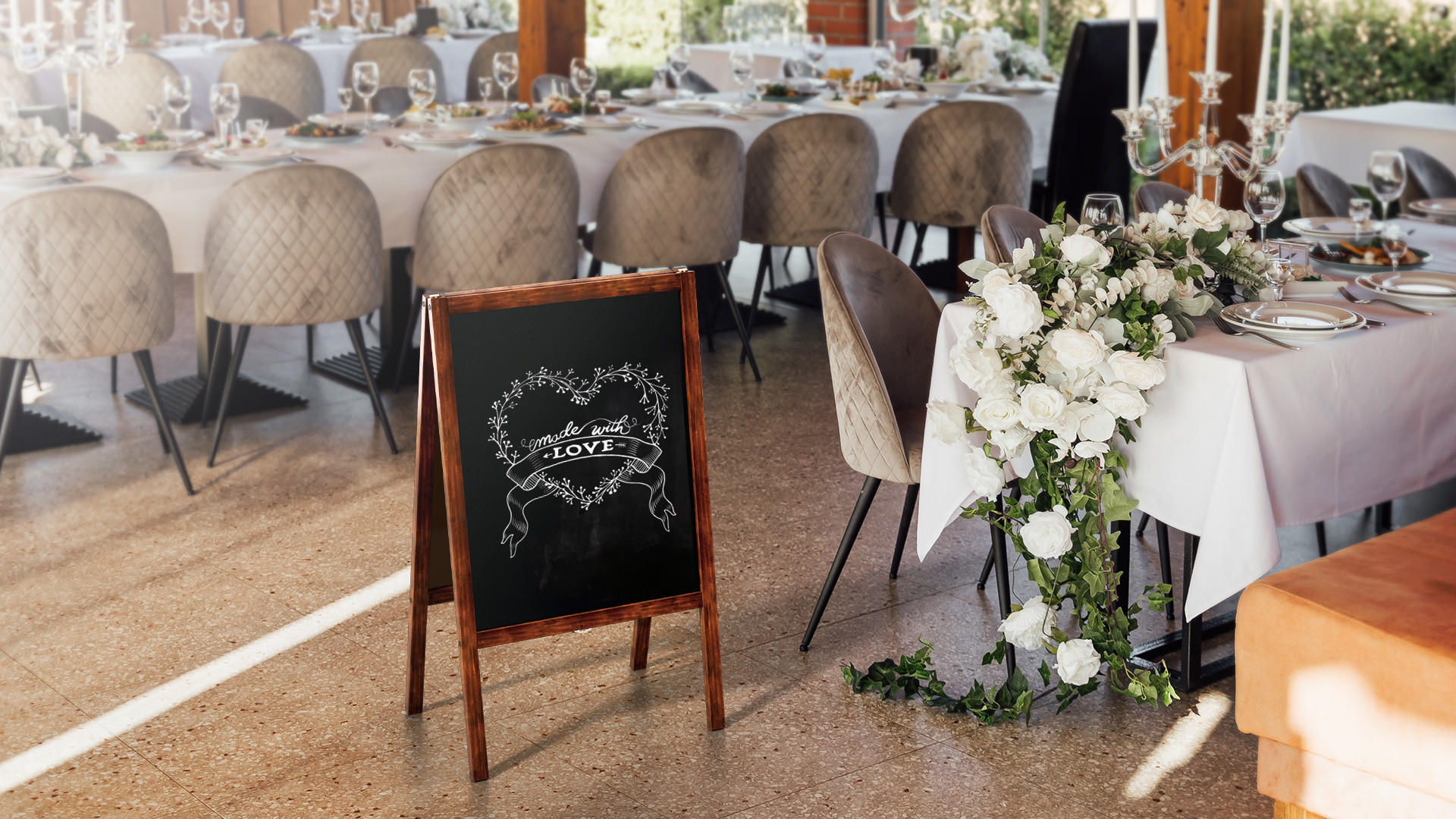 KUNDENSTOPPER - lackierter Holzrahmen 100x49,5cm - Braun, Holz (100/60/2cm) - ALLboards