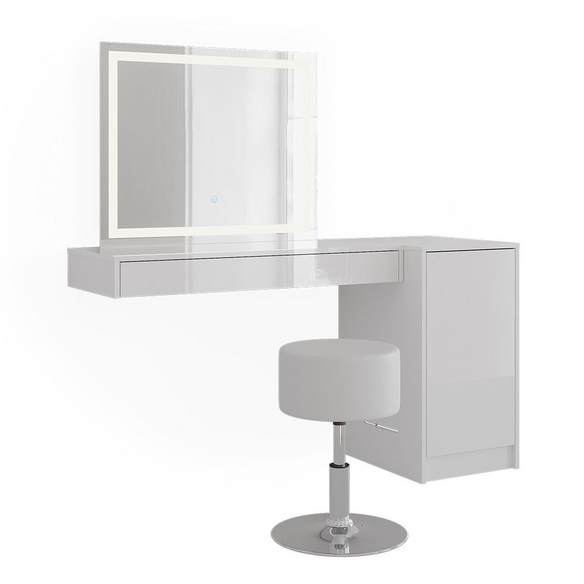 SCHMINKTISCH Sherry Weiß 100 cm 4 Teile - Weiß, Holzwerkstoff (100/12/40.1cm) - Vicco