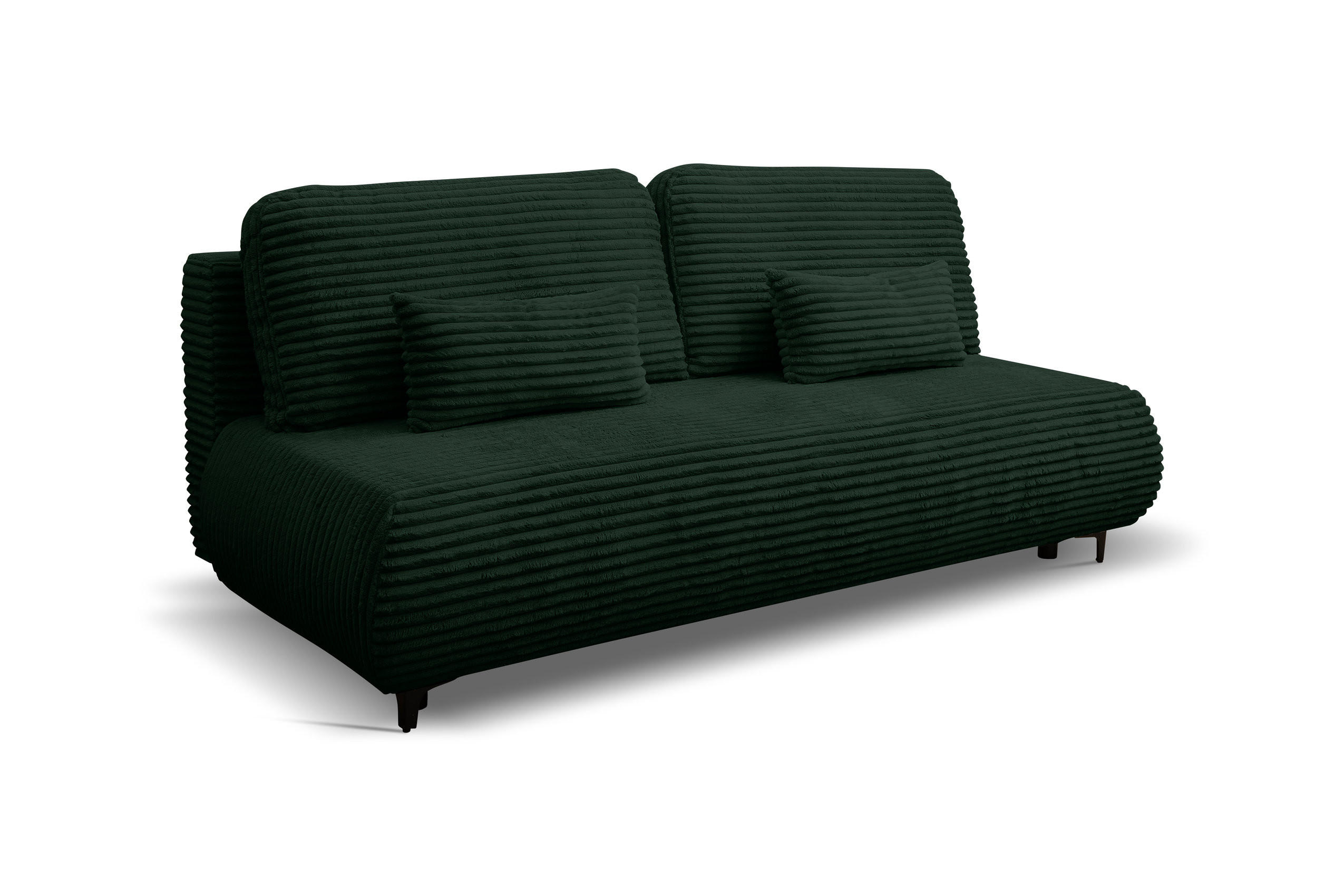 SCHLAFSOFA Etna mit Schlaffunktion und Bettkasten, Farbe: Grün, Cordstoff, Ottomane Unsiversal - Grün, Textil (205/80/90cm) - VENASI MÖBEL