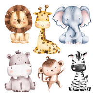 WANDAUFKLEBER 100x165cm - Wildtiersafari - Multicolor, Kunststoff (100/165/0.1cm) - Wallfluent