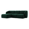 ECKSOFA Links Samt Stoff Grün - Dunkelgrün/Schwarz, Holzwerkstoff/Kunststoff (248/166cm) - LaMiaSofa