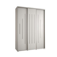 SCHWEBETÜRENSCHRANK 235,2/180/60 3-türig - Silberfarben/Weiß, Holz/Metall (180/235/60cm) - Abiks Möbel