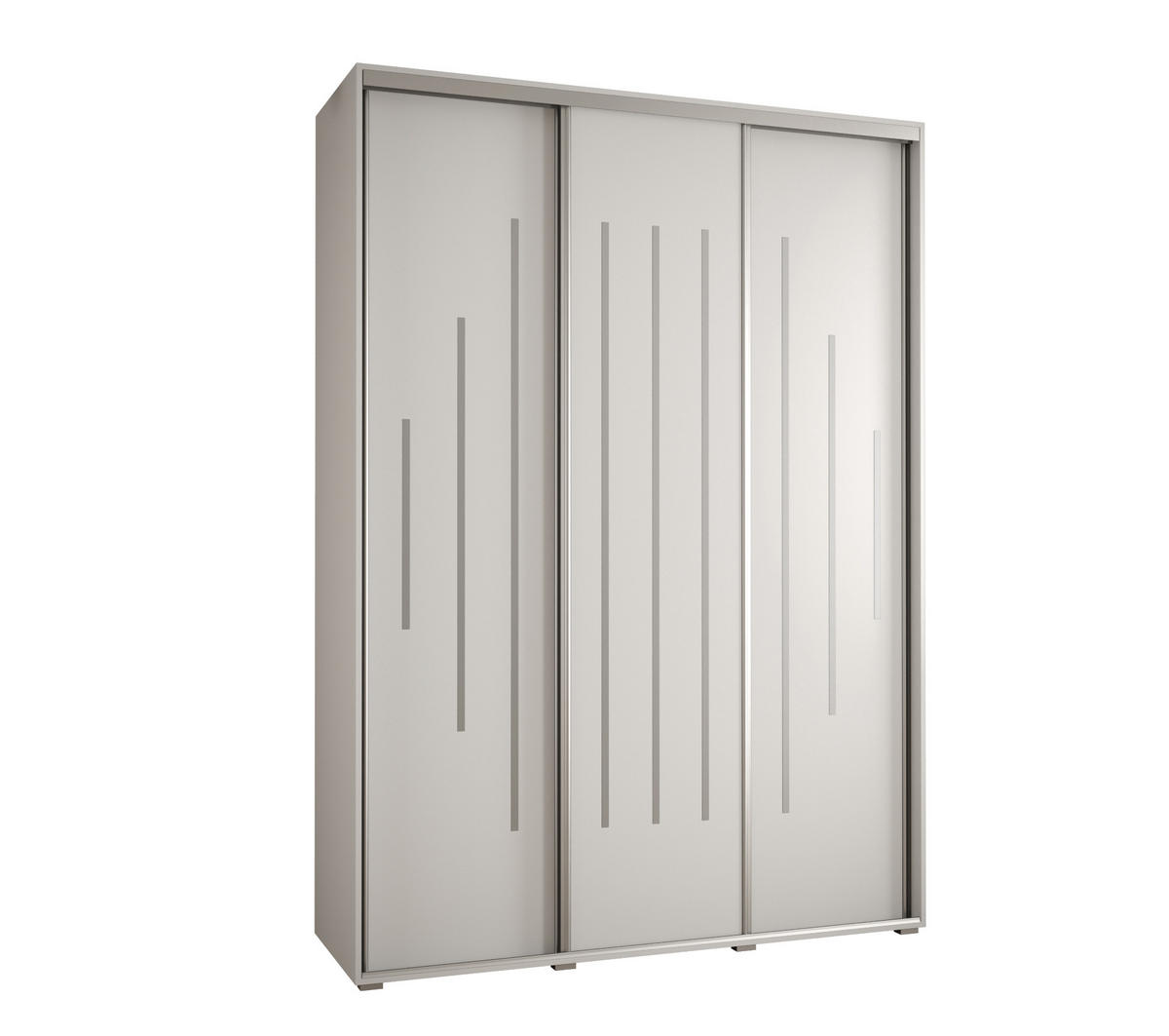 SCHWEBETÜRENSCHRANK 235,2/180/60 3-türig - Silberfarben/Weiß, Holz/Metall (180/235/60cm) - Abiks Möbel