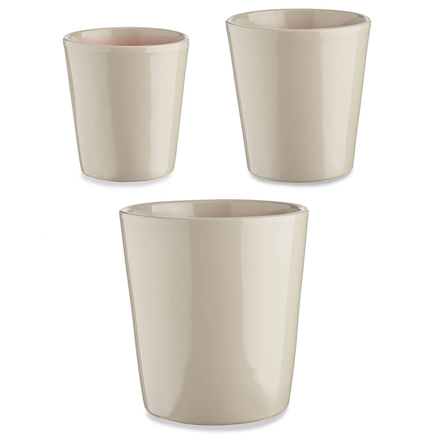 BLUMENTÖPFE Keramik Conical 3er-Set - Grau, Keramik (22.5/21cm)