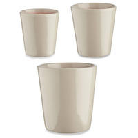 BLUMENTÖPFE Keramik Conical 3er-Set - Grau, Keramik (22.5/21cm)