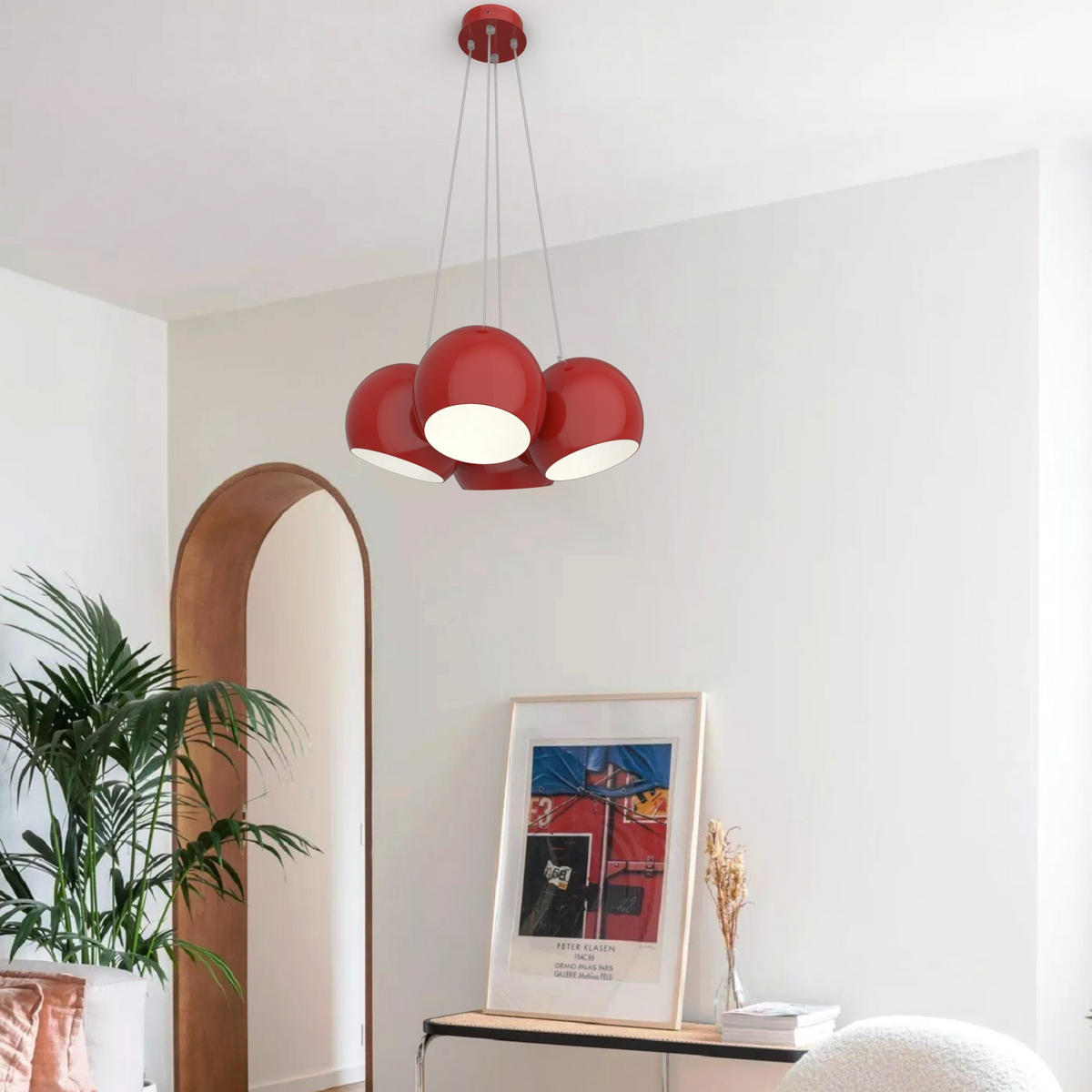 HÄNGELEUCHTE - Rot, Metall (25/25/20cm) - Lumicom