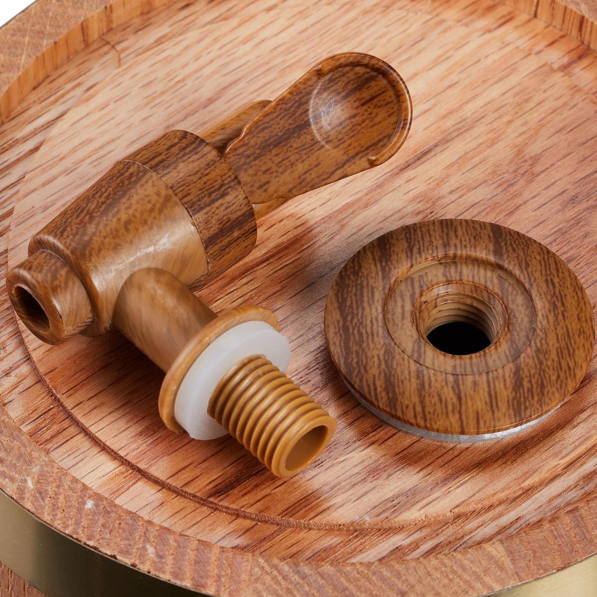 SUD na víno - svetlohnedá, kov/drevo (16/23/24cm) - Relaxdays