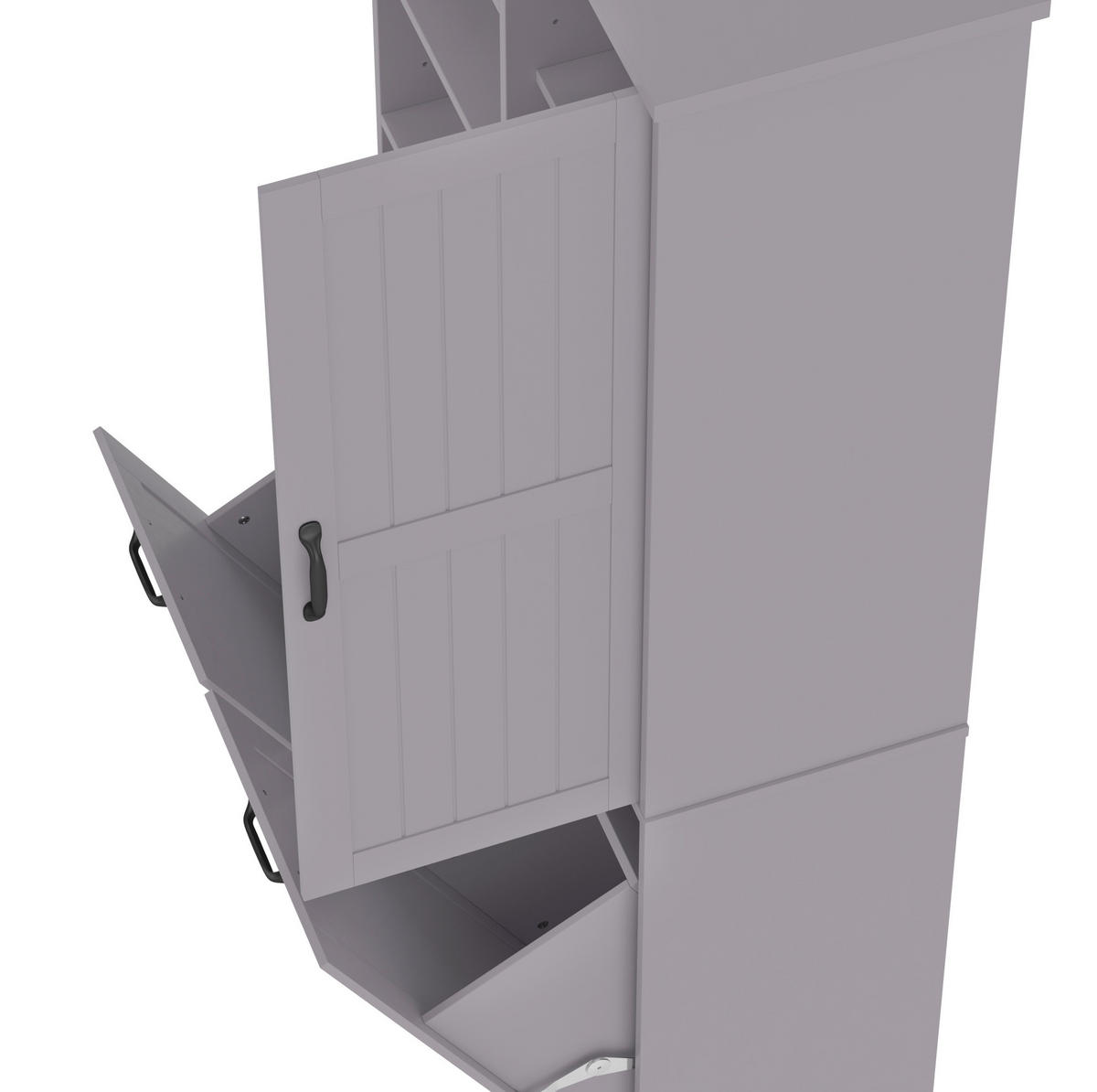 HOCHSCHRANK 78/35/172,7 cm aus MDF mit feuchtigkeitsbeständiger Lackierung und 2 Wäschekörben Grau - Grau, Holzwerkstoff (78/172.7/35cm) - Modenvie