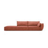 LINKES-SOFA Kaelle aus Chenille-Stoff terrakotta 4 Sitzplätze - Terra cotta, Textil (110/85/264cm) - Micadoni