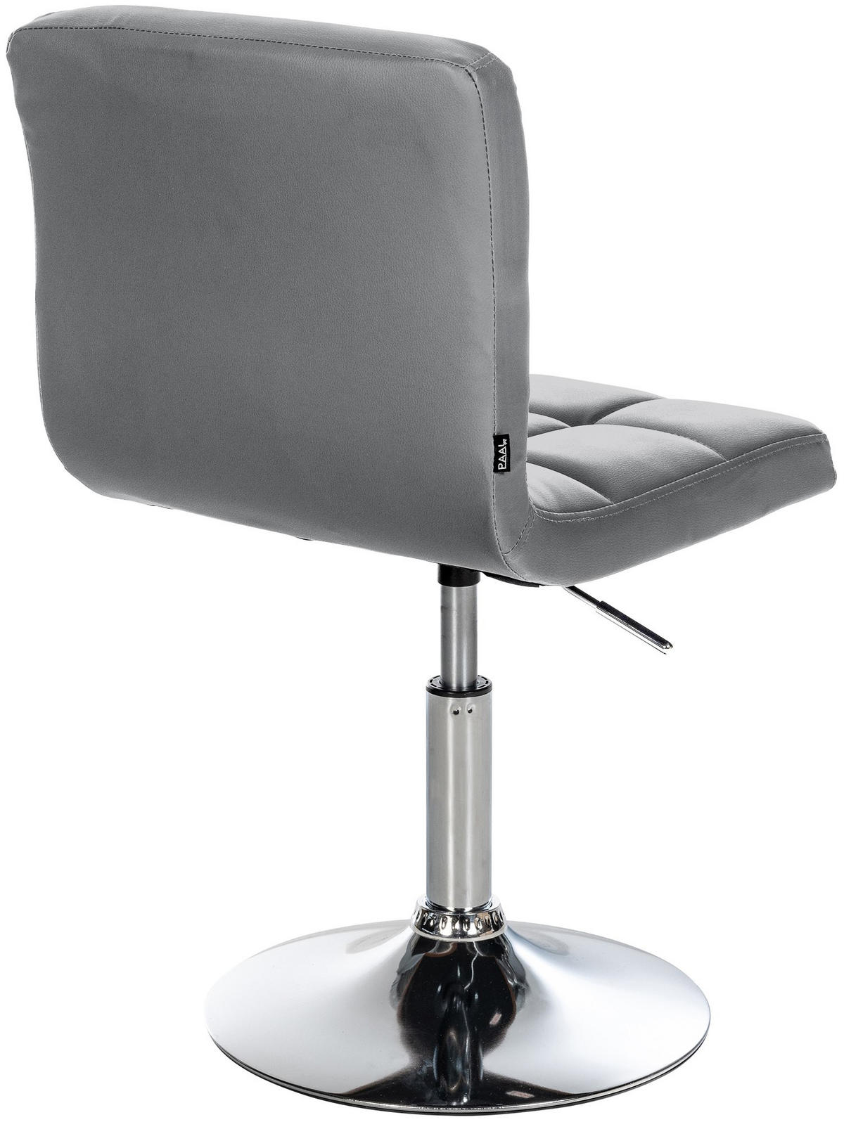 DREHSTUHL Lederlook grau - Chromfarben/Grau, Textil/Metall (44/74/49cm) - CLP