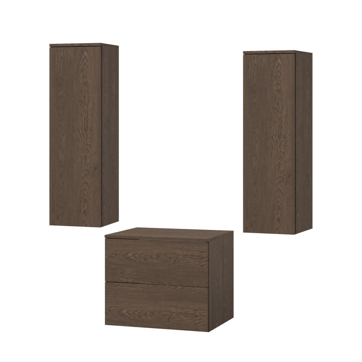 BADMÖBEL-SET Color Baltic Storm 3-Teilig (2S 60 + 1D 100 X2) - Walnussfarben, Holzwerkstoff (120/160/45cm) - mzm24
