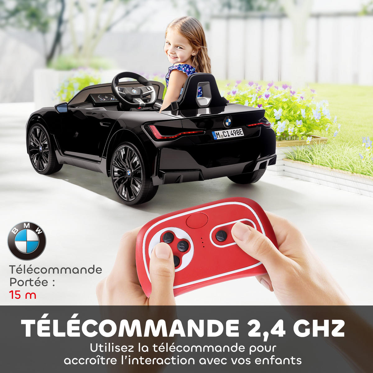 ELEKTRO-KINDERAUTO DE-13127 Fernbedienung Schwarz - Schwarz, Kunststoff (115/67/45cm) - ComfortXL