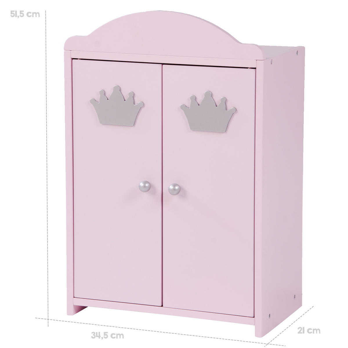 PUPPENSCHRANK Prinzessin Sophie - Rosa, Holzwerkstoff (34.5/51.5/21cm) - Roba