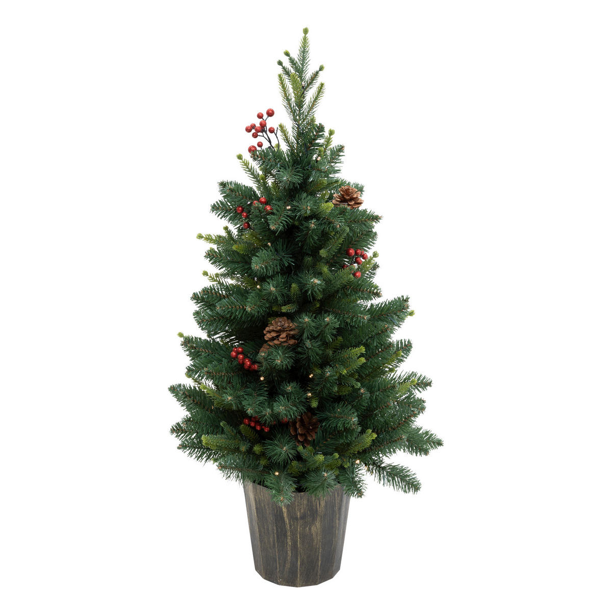WEIHNACHTSBAUM im Topf mit LED-Lichtern und Timer Kappi 50/50/90 cm - Grün, Kunststoff (90cm) - Atmosphera Createur d´interieur