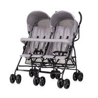 ZWILLINGSWAGEN Double Point grau klappbar Korb Sonnendach Frontbügel - Grau, Metall (64/87/99cm) - Chipolino