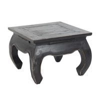 OPIUMTISCH MAHA 50 Mahagoni Massivholz 09 voodoo - schwarz - Schwarz, Holz (50/50/35cm) - DESIGN DELIGHTS