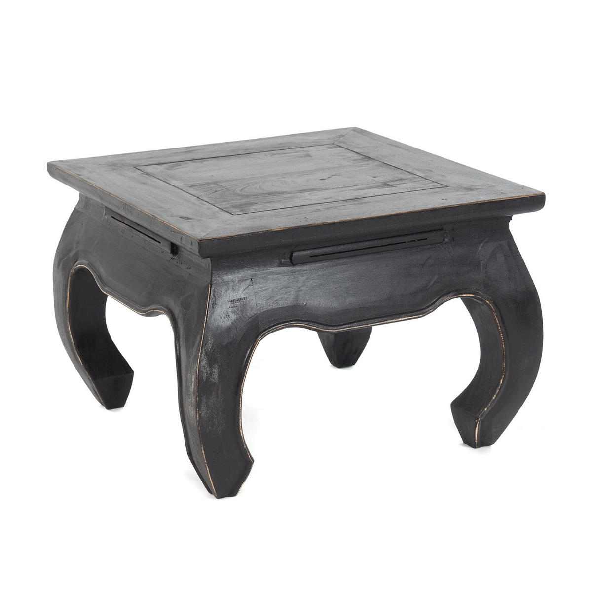 OPIUMTISCH MAHA 50 Mahagoni Massivholz 09 voodoo - schwarz - Schwarz, Holz (50/50/35cm) - DESIGN DELIGHTS