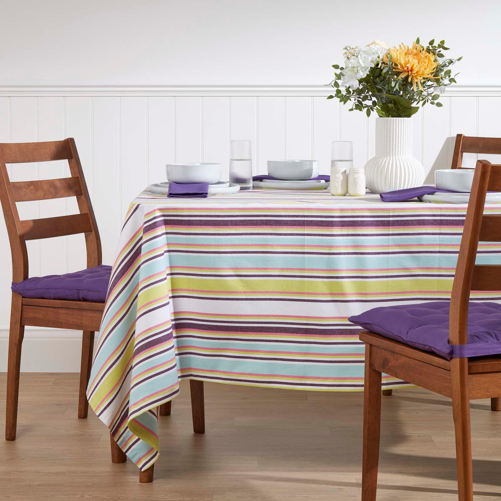 TISCHDECKE Osaka bunt gestreift, 137/178 cm, 100% Baumwolle - Multicolor, Textil (137/178cm) - Homescapes